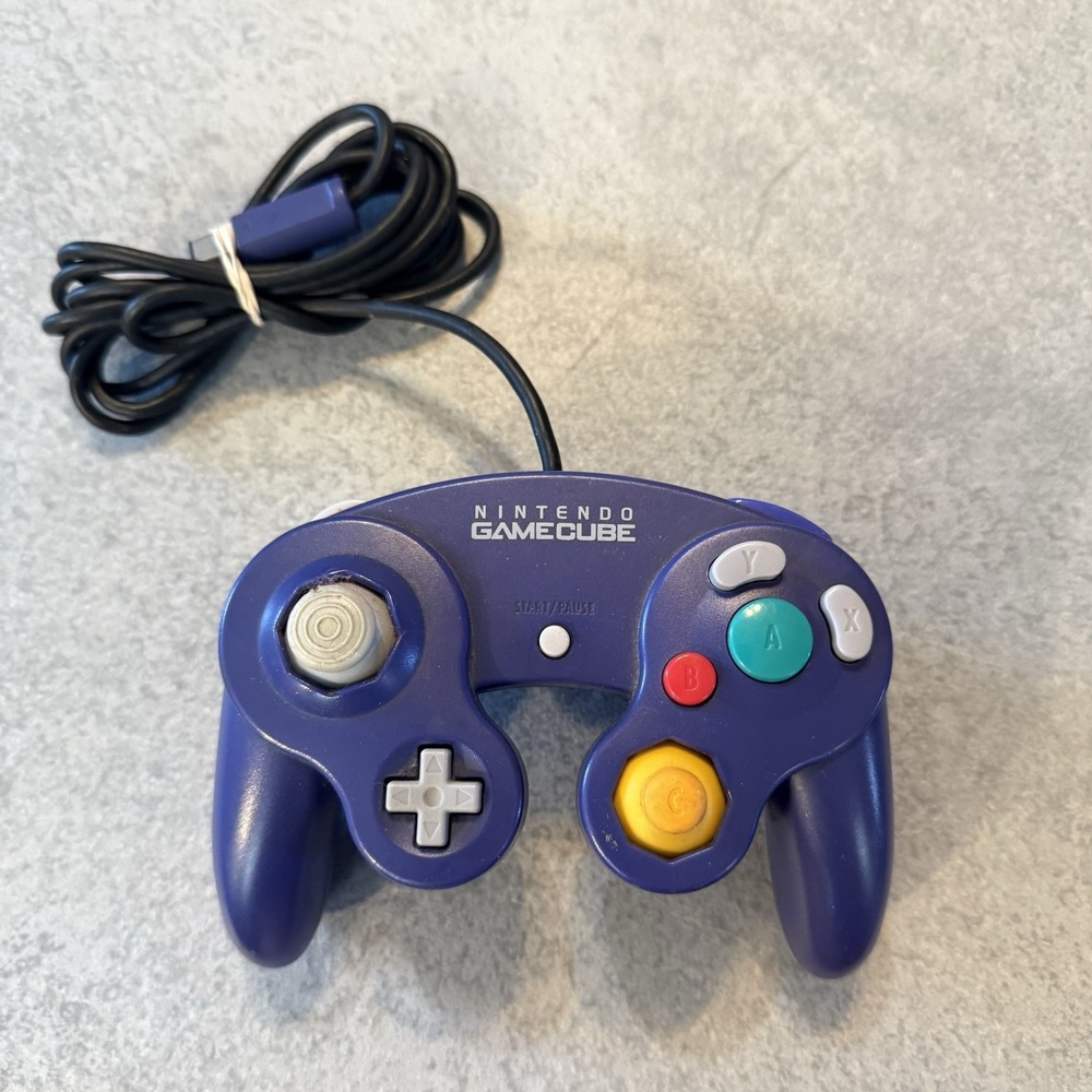 Nintendo GameCube Indigo Purple Controller DOL-003 OEM Wired Tested Working